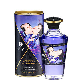 Shunga Warmin Oil Exotic Fruits-Makea herkutteluvoide intiimihetkiin 