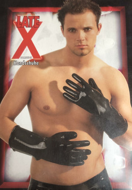 Latex - Kumi hanskat mustat puoli pitkällä varrella kiiltävät mustat 