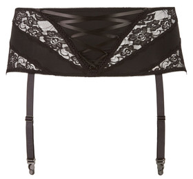 Iso kokoinen sukkanauhavyö - Leveä kangasvyö sukkien pidikkeillä 3XL