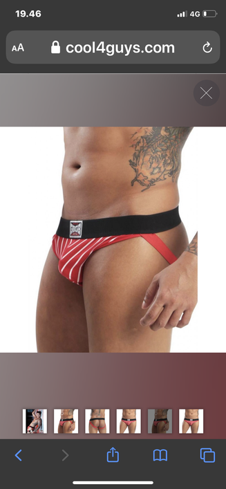 Jockstrap alushousut käyttöön jossa pakaraa ei piilotella