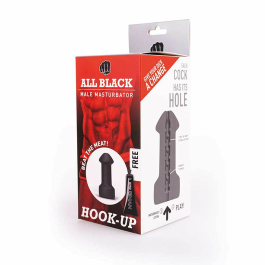 All Black - Hook Up masturbaattori ihon tuntoista materiaalia