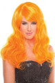 Peruukki - O Ou Orvokki oranssi, pitkä hiuksinen peruukki näkyy