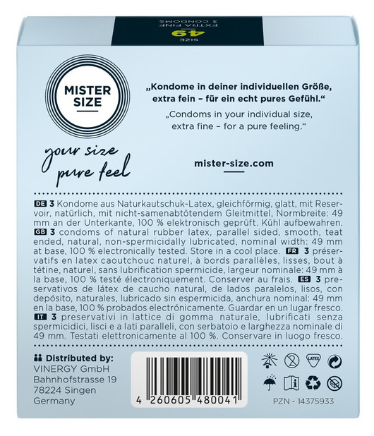 MISTER SIZE 49 mm - Vegaani kondomi joka on kuin toinen iho