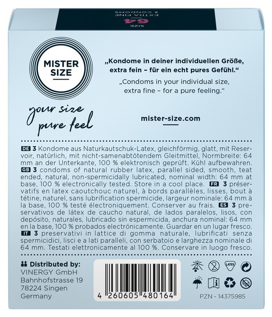MISTER SIZE 64 mm - Vegaani kondomi joka on kuin toinen iho