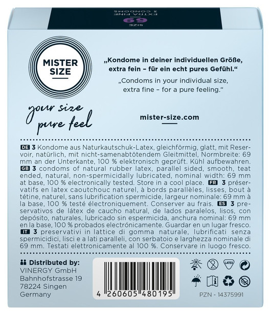 MISTER SIZE 69 mm - Vegaani kondomi joka on kuin toinen iho