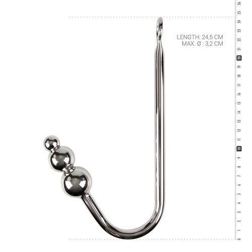 Anal hook metallinen anaalikoukku kolmella pallolla - kiinni on pysyy