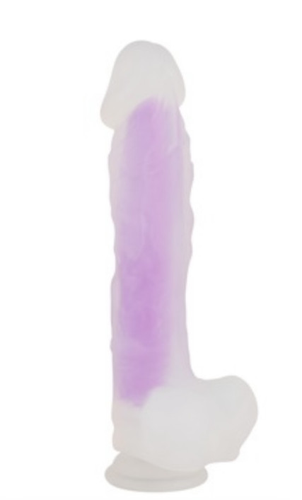 Pitkä peniksen mallinen imukupilla varusteltu dildo pituus 26.5 cm