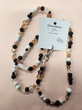 Avainnauha musta-valko-ruskea