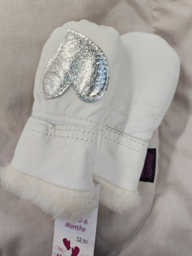 Vauvan applikoidut nahkatumput, hopea