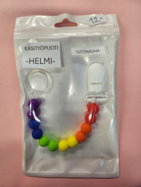 Tuttinauha silikonihelmi, sateenkaari