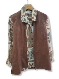 Naisten vintage -kauluspaita ja liivi (Lucinda)