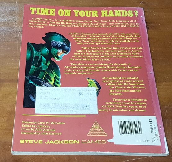 Kierrätyskirja - roolipelikirja (Chris W. McCubbin - GURPS Timeline From The Big Bang to the Bombing of Baghdad)