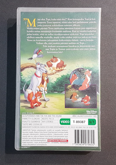 VHS-elokuva (Walt Disney klassikot: Topi ja Tessu)