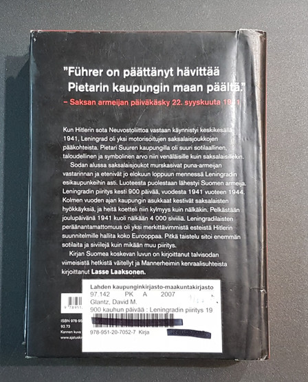 Kierrätyskirja (David M. Glantz - 900 kauhun päivää: Leningradin piirritys 1941 - 1944)