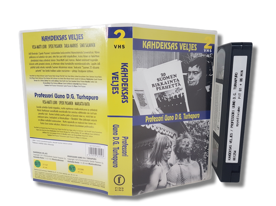 VHS-elokuva (Finnkino 2-VHS : Kahdeksas veljes & Professori Uuno D.G. Turhapuro)