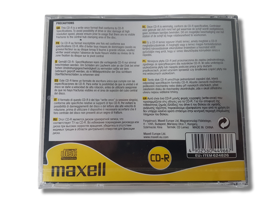 Tyhjiä CD-R -levyjä 9 kpl (Maxell CD-R 700 Mb)