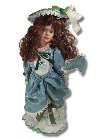 Posliinipäinen nukke (43 cm korkea)