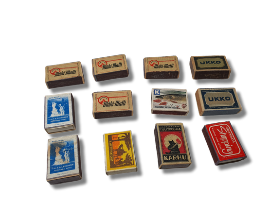 Vanhoja tulitikkurasioita (12kpl)