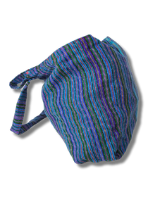 Käsintehty kangaskassi (Sini-puna-raidallinen)