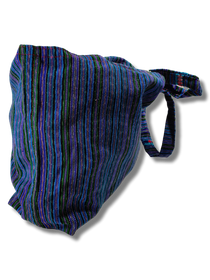 Käsintehty kangaskassi (Sini-puna-raidallinen 2)