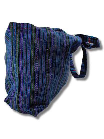 Käsintehty kangaskassi (Sini-puna-raidallinen 2)