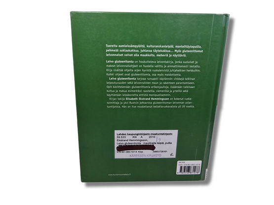 Kierrätyskirja (Leivo gluteenitonta : maukkaita leipiä, pullia ja kakkuja - Elisabeth Ekstrand)