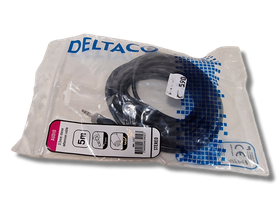 Audio 5m jatkokaapeli 3,5 mm plug male/female (Deltaco)
