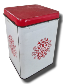 Vanha peltinen kahvipurkki