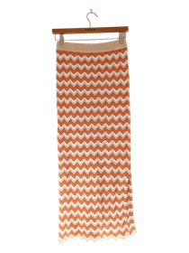 Naisten pitkä kuvioneulottu/ virkattu hame, koko S/36, (Amisu)