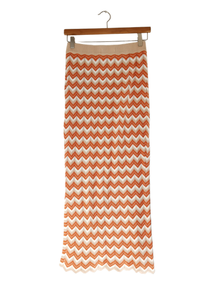 Naisten pitkä kuvioneulottu/ virkattu hame, koko S/36, (Amisu)