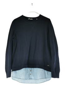 Naisten pitkähihainen neule- ja puuvilla pusero, koko L, (Espirit)