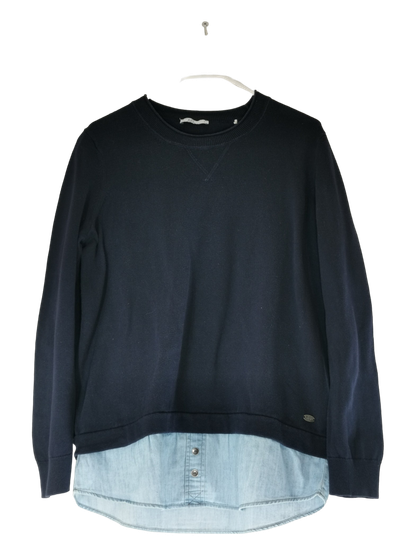 Naisten pitkähihainen neule- ja puuvilla pusero, koko L, (Espirit)