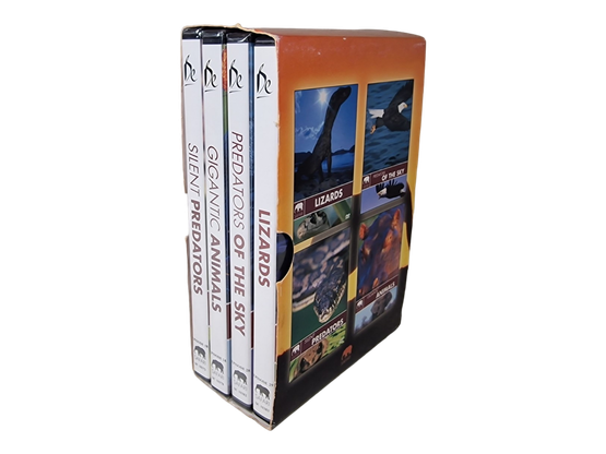 DVD -elokuva (Liskot / Ilmojen saalistajat / Äänettömät saalistajat / Mahtavat eläimet) S