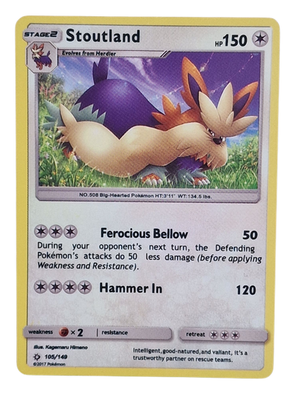 Pokémon -kortti (Stoutland 105/149 Sun & Moon)