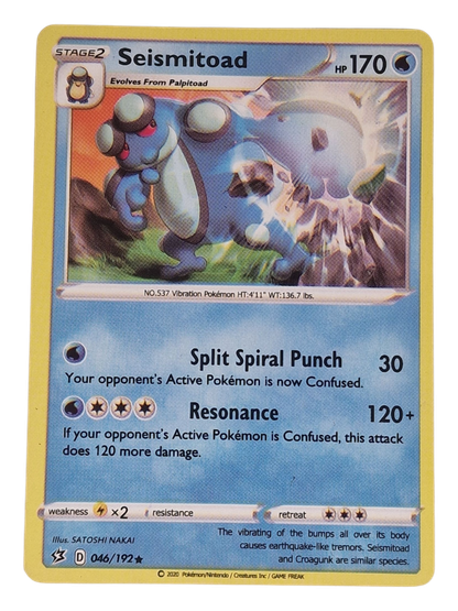 Pokémon -kortti (Seismitoad 46/192 Rebel Clash)