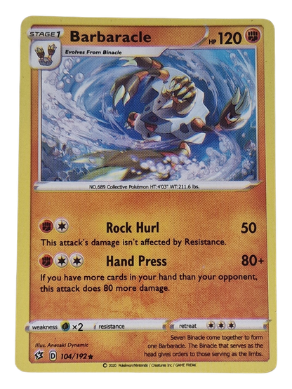Pokémon -kortti (Barbaracle 104/192 Rebel Clash)