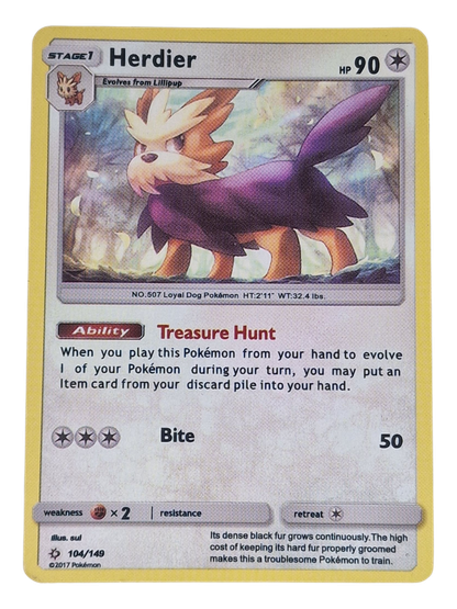 Pokémon -kortti (Herdier 104/149 Sun & Moon)