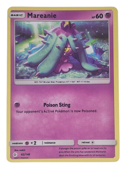 Pokémon -kortti (Mareanie 62/149 Sun & Moon)