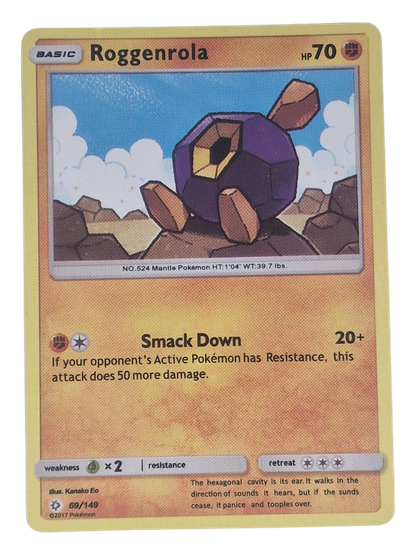 Pokémon -kortti (Roggenrola 69/149 Sun & Moon)