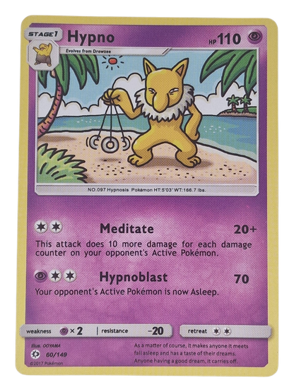 Pokémon -kortti (Hypno 60/149 Sun & Moon)