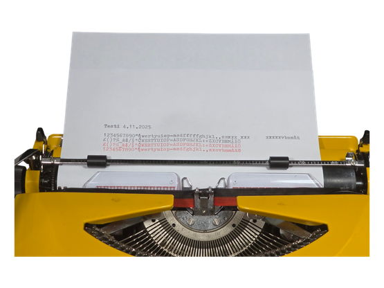 Keltainen vintage kirjoituskone (Tippa S)