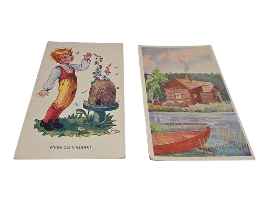 Kaksi vanhaa postikorttia (Ethän ole vihainen? ja maisema)