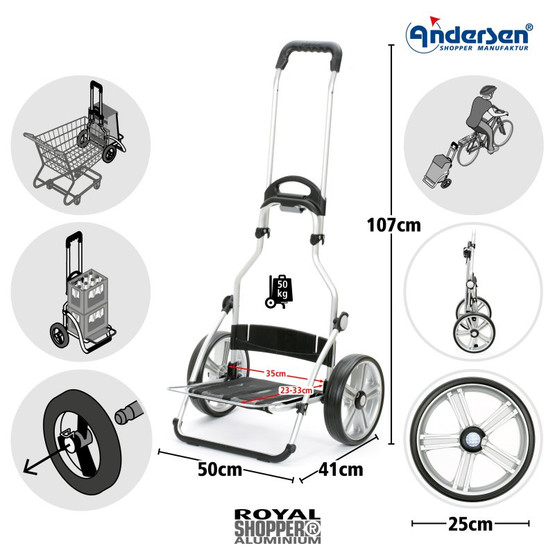 Andersen Royal Shopper Hydro 2.1, harmaa 167-036-22