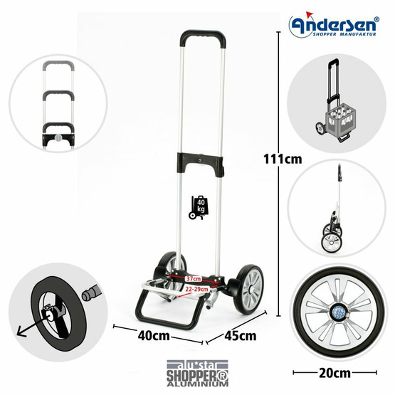 Andersen Shopper Auke, sininen ja punainen