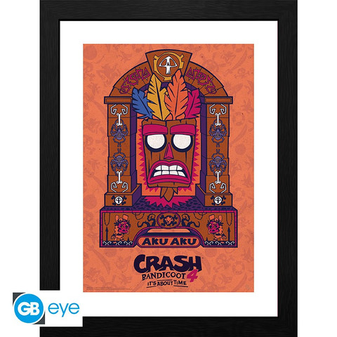 Kehystetty juliste - Crash Bandicoot/Aku Aku