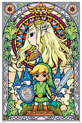 Juliste 91,5cm x 61cm: Zelda Stained Glass