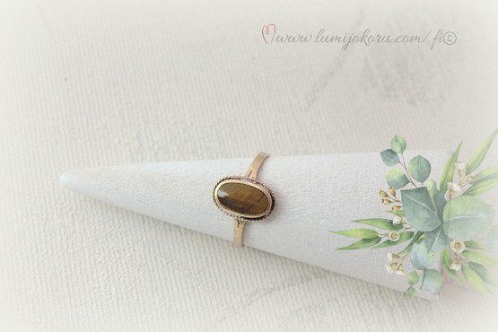 Pronssisormus tiikerinsilmällä 18mm