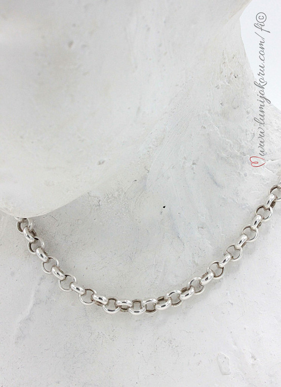 Paksu hopeinen kaulaketju 45CM 