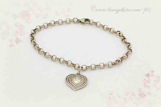 Kalevala koru Euran sydän rannekoru pronssi