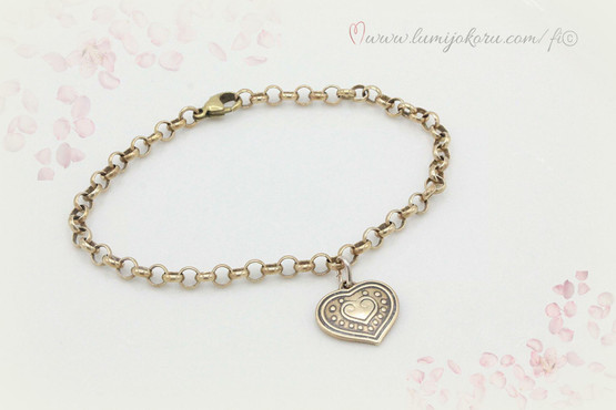 Kalevala koru Euran sydän rannekoru pronssi